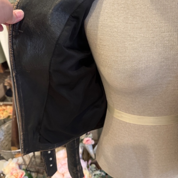 Real Leather ZARA BLACK MOTORCYCLE JACKET DISTRESSED Buttery Soft Leather | M - Picture 6 of 13